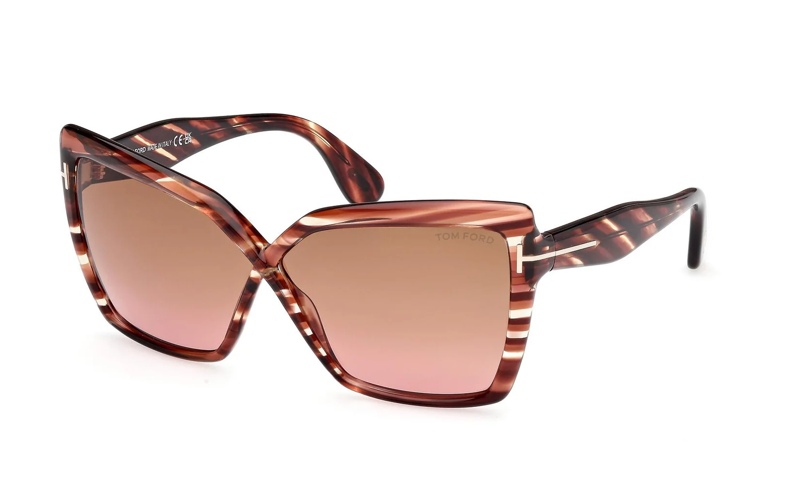Tom Ford FT1195 Fiore 54F Sunglasses Red Havana 63mm Women