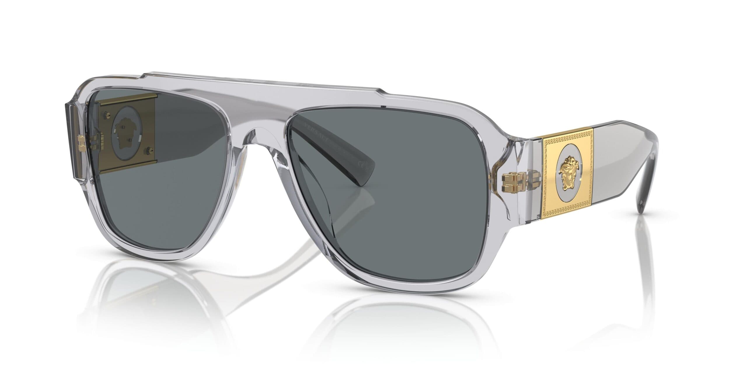 Versace 0VE4436U 530580 Sunglasses Transparent Grey 57mm Men