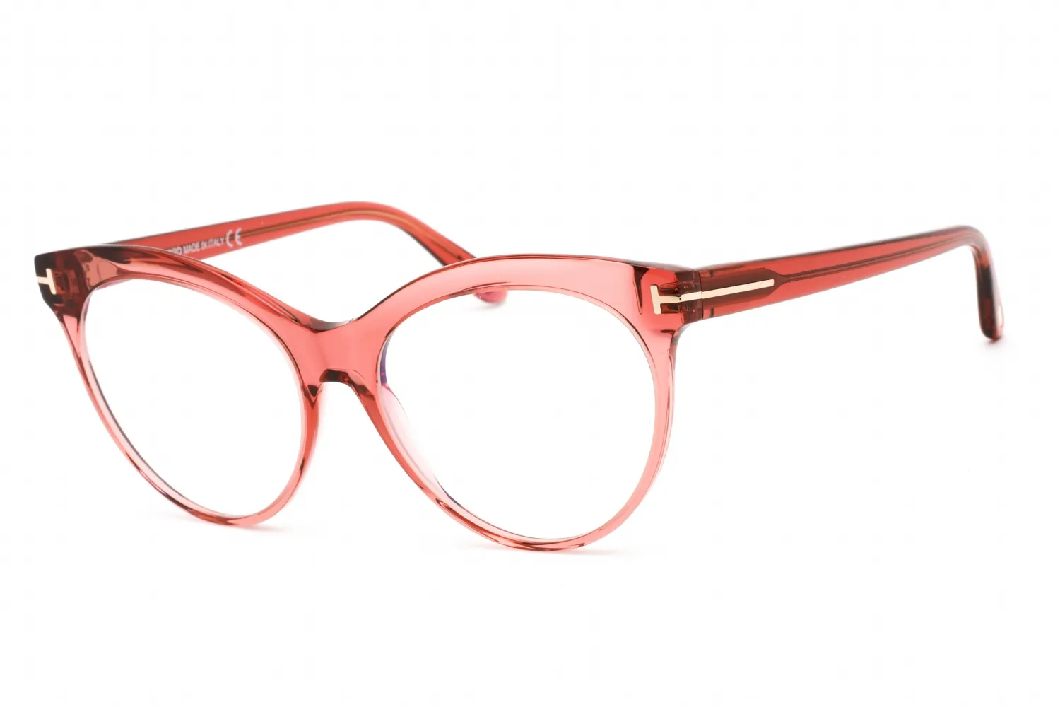 Tom Ford FT5827-B 072 Eyeglasses Shiny Transparent Rose 55mm Women