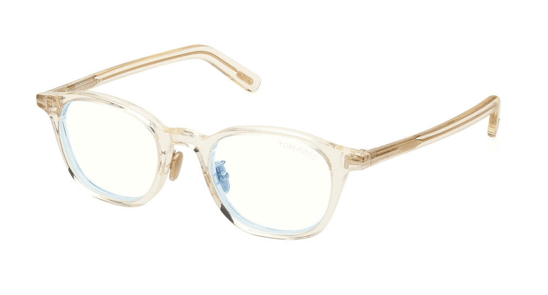Tom Ford FT5858D-B 039 Eyeglasses Shiny Yellow 49mm Men