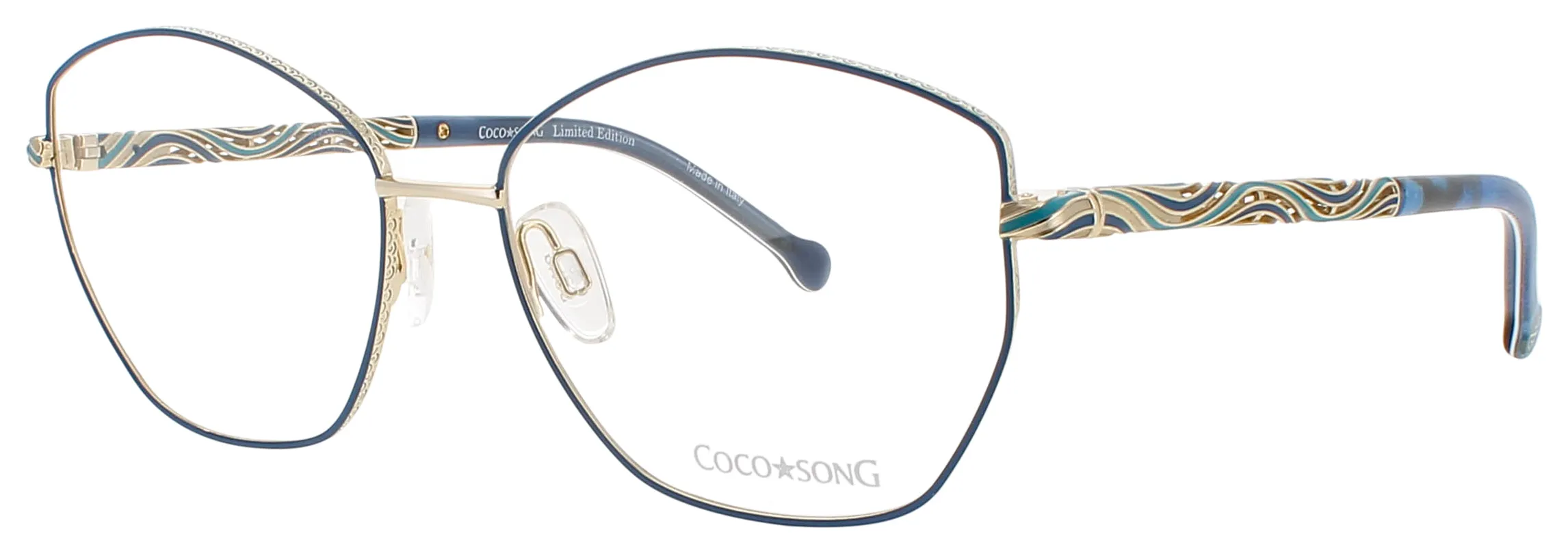 Coco Song SURFING DOLPHIN C02 Eyeglasses Blue 55mm Women