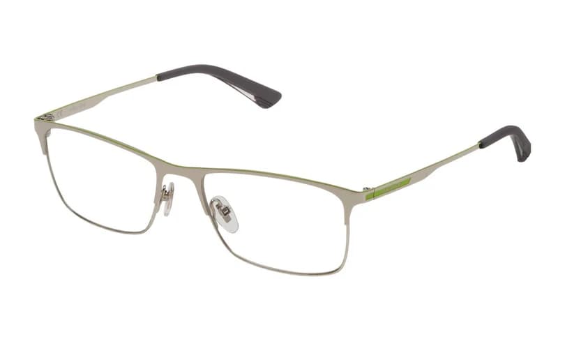 Police VPL698 0579 Eyeglasses Shiny Palladium 54mm Men