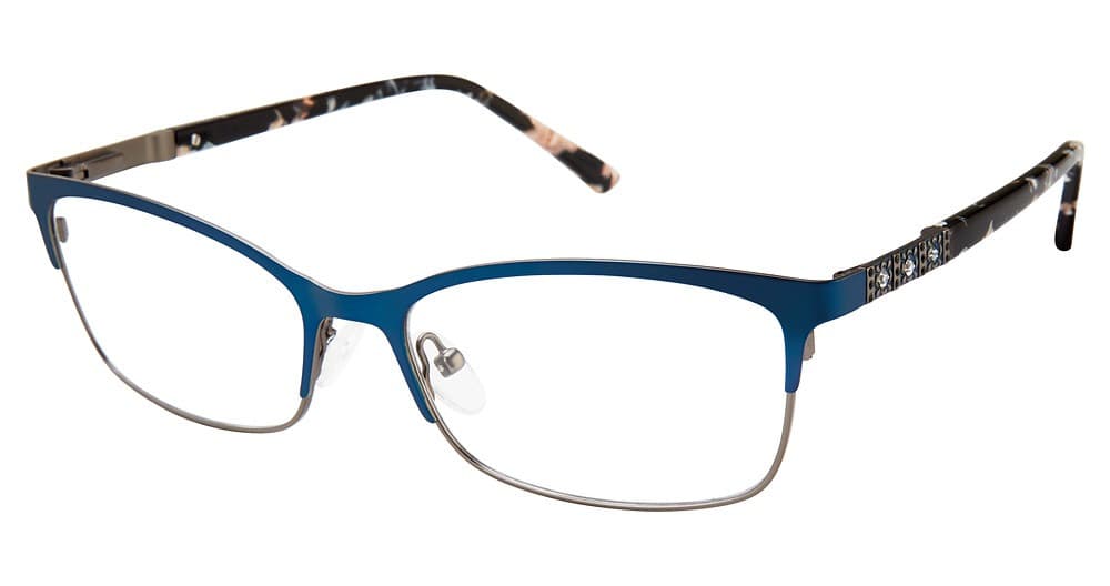Nicole Miller NMGALENTA 03 Eyeglasses Teal Blush 58mm Women
