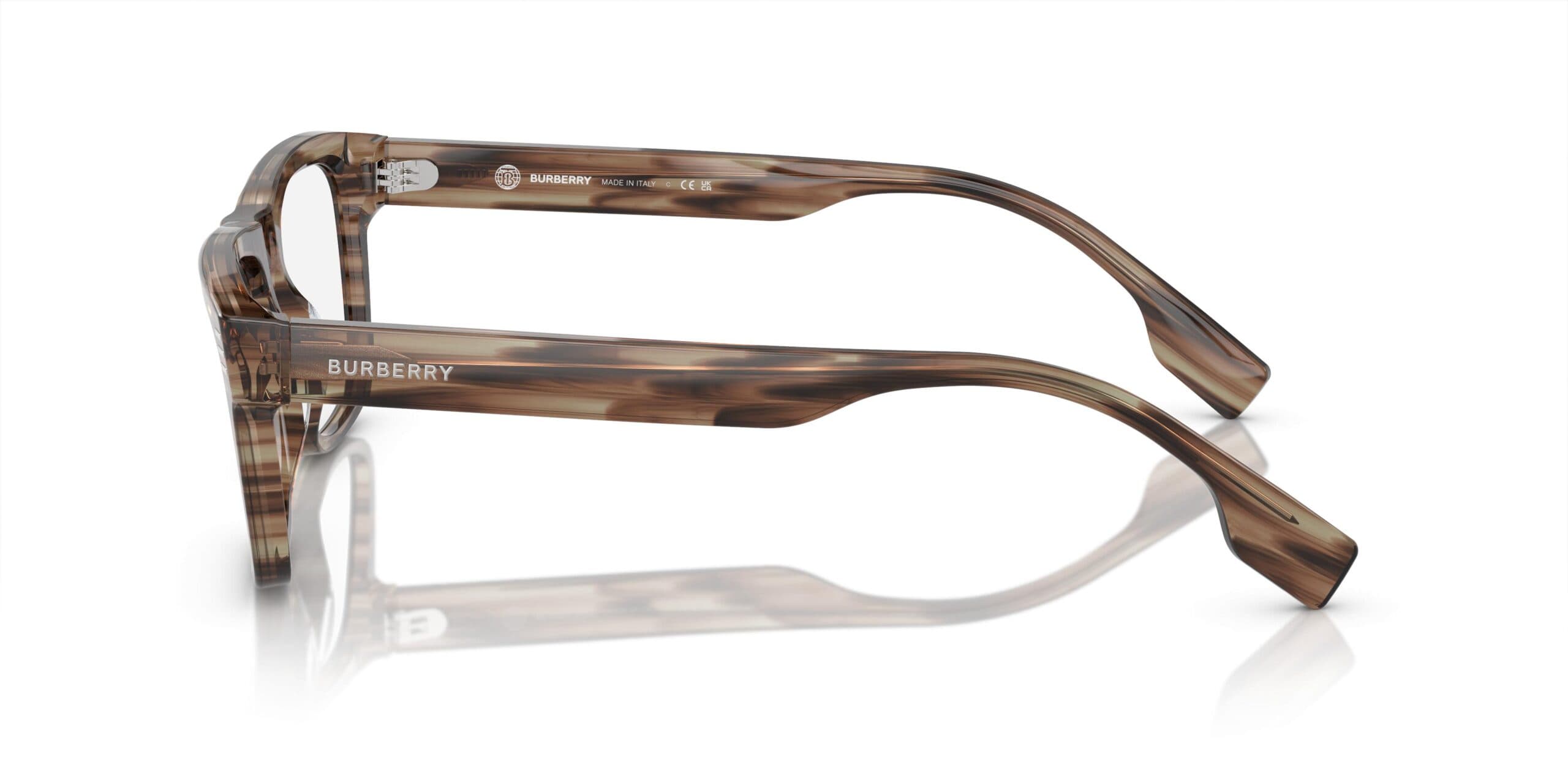 Burberry 0BE2387 4098 Eyeglasses Transparent Green Horn 53mm Men 3