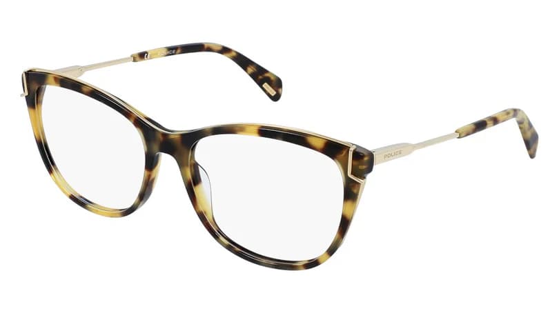 Police VPLA90 0777 Eyeglasses Matte Yellow Havana 55mm Women