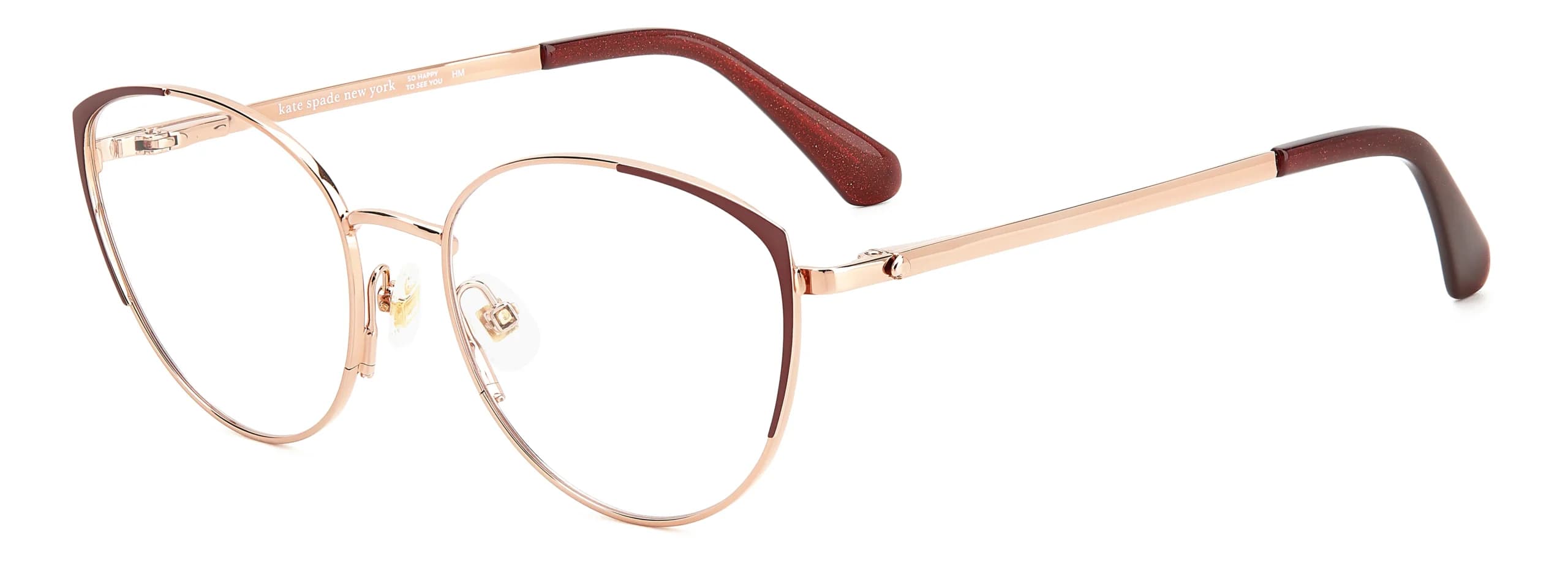 Kate Spade NOEL/G 00AW Eyeglasses Rose Gold Red 52mm Women