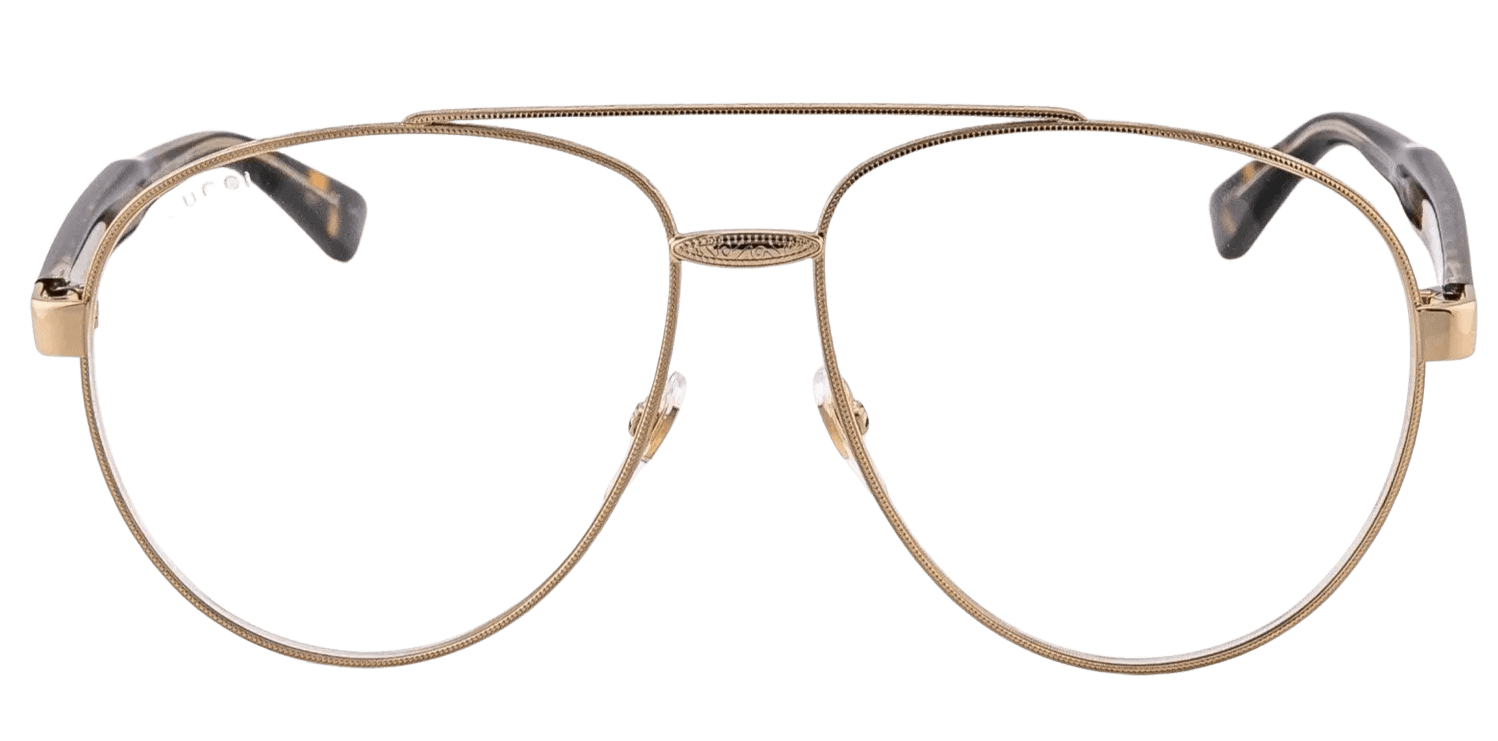 Gucci GG0054S 004 Eyeglasses Gold Tortoise 61mm Unisex 2