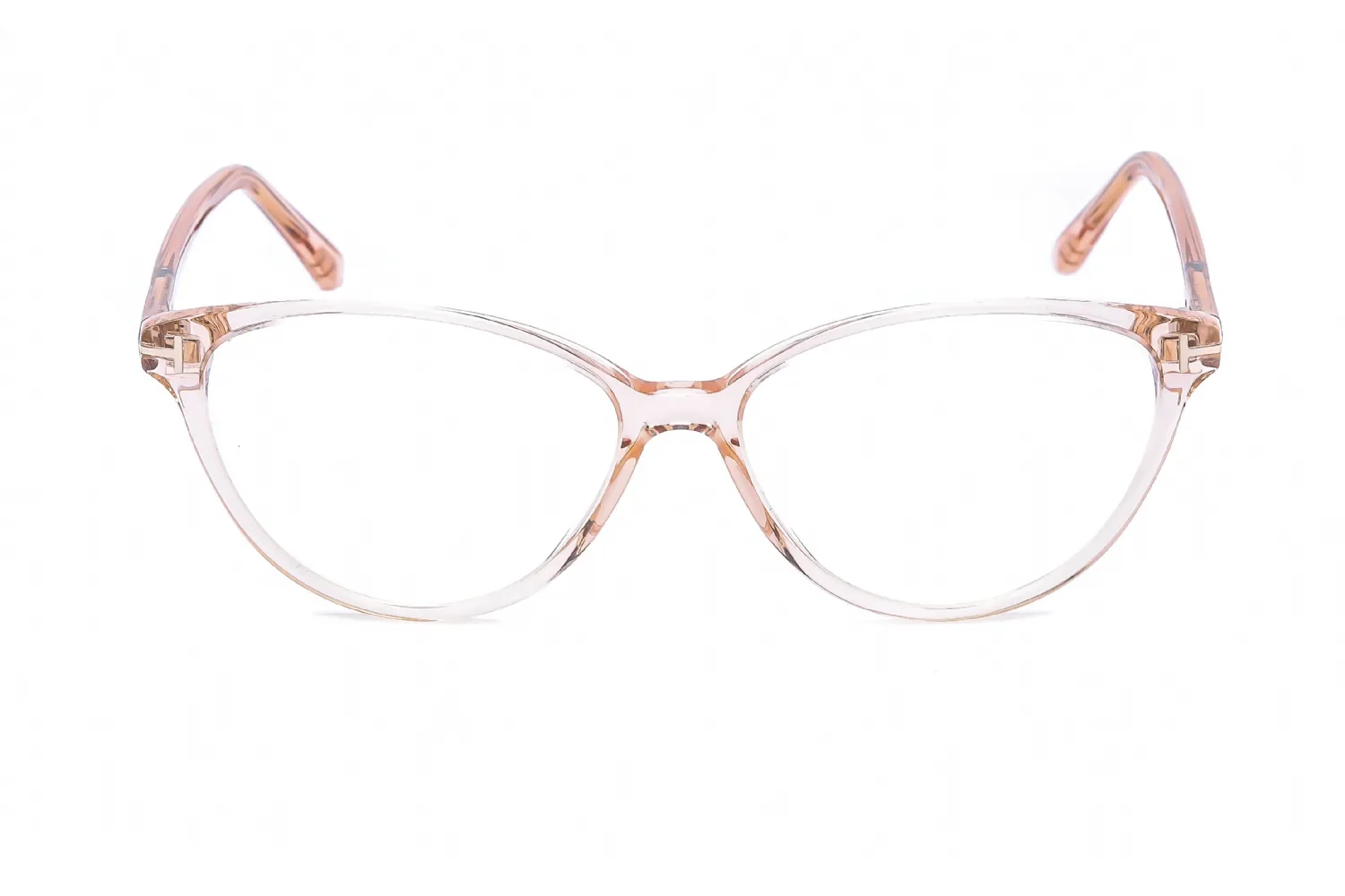 Tom Ford FT5545-B 072 Eyeglasses Shiny Transparent Peach 53mm Women 2
