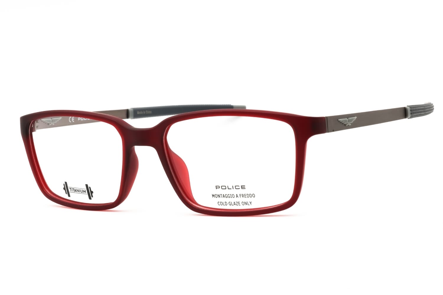 Police VPLF85M 0D41 Eyeglasses Matte Red 54mm Men