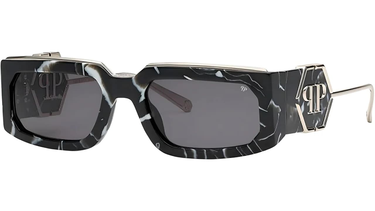 Philipp Plein SPP119M 0Z21 Sunglasses Marble Black 58mm Women
