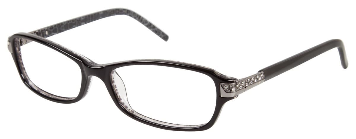 Ellen Tracy Eleni Eyeglasses Black Leopard 53mm Women