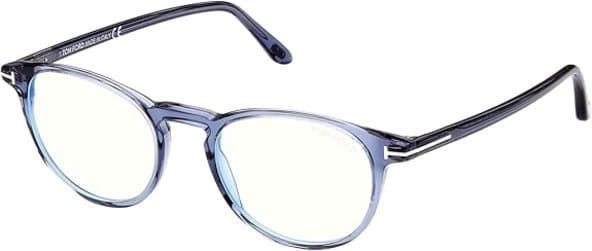 Tom Ford FT5803B 090 Eyeglasses Shiny Blue 49mm Men