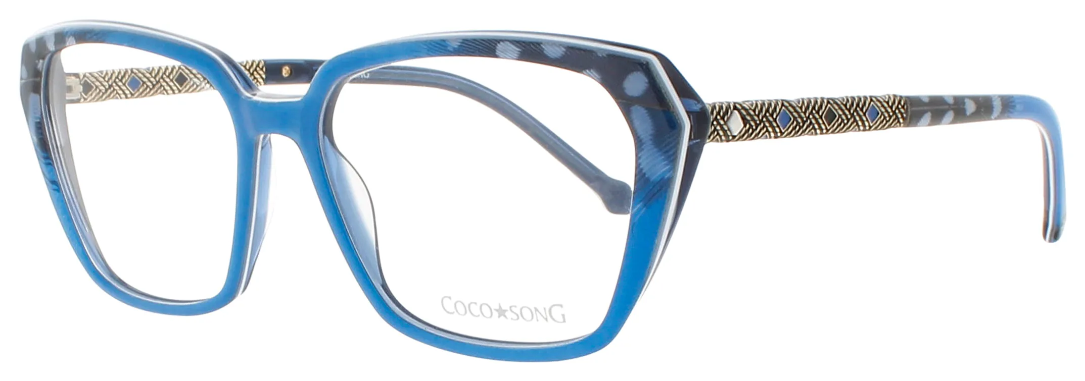 Coco Song HOPE VILLAGE C01 Eyeglasses Blue 54mm Women