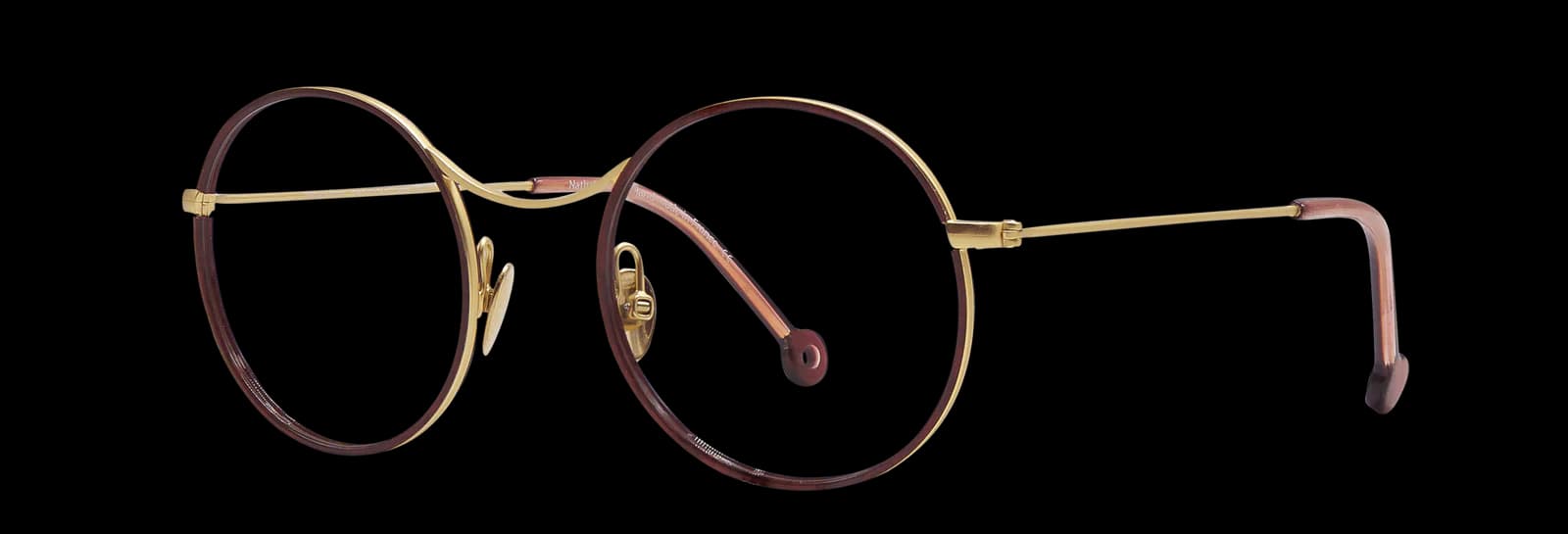 Nathalie Blanc Fanny C268 Eyeglasses Gold Burgundy 48mm Women