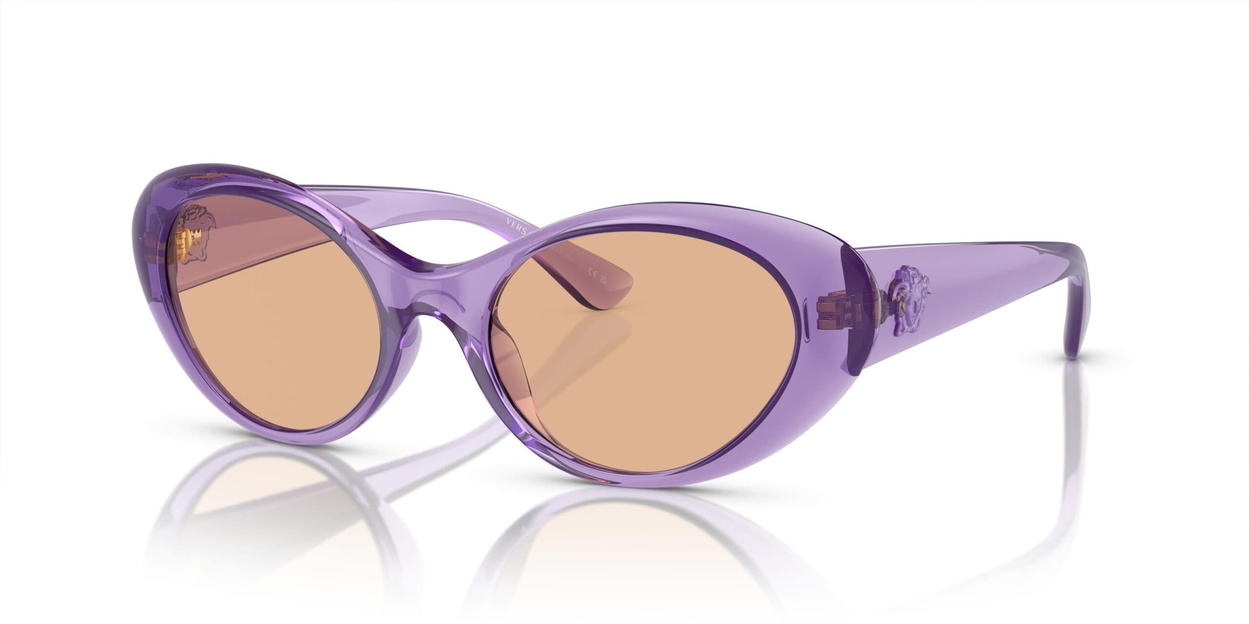 Versace 0VE4455U 5353/3 Sunglasses Purple Transparent 53mm Women