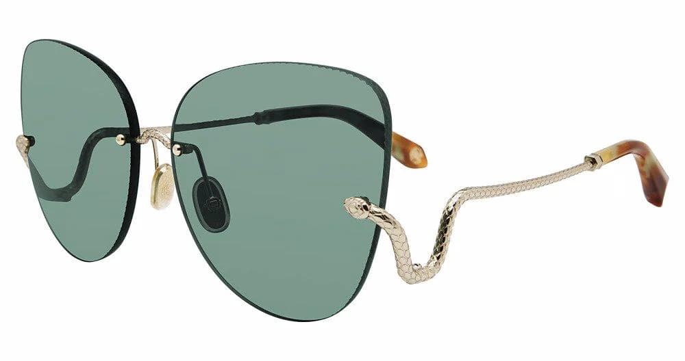 Roberto Cavalli SRC062 594Y Sunglasses Shiny Light Gold 64mm Women