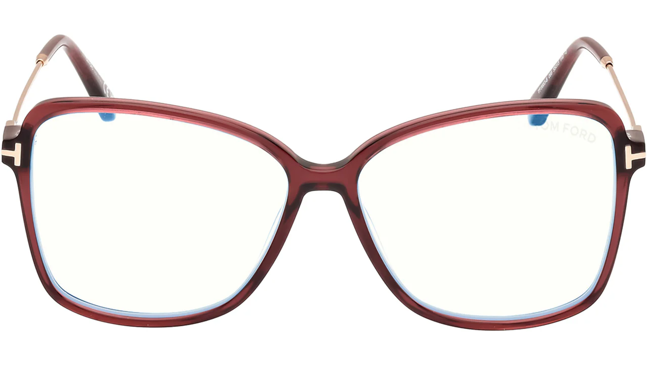Tom Ford FT5953B 069 Eyeglasses Shiny Bordeaux 55mm Women 2