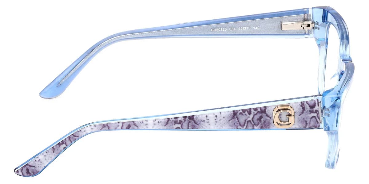 Guess GU50126 84 Eyeglasses Shiny Light Blue 53mm Women 5