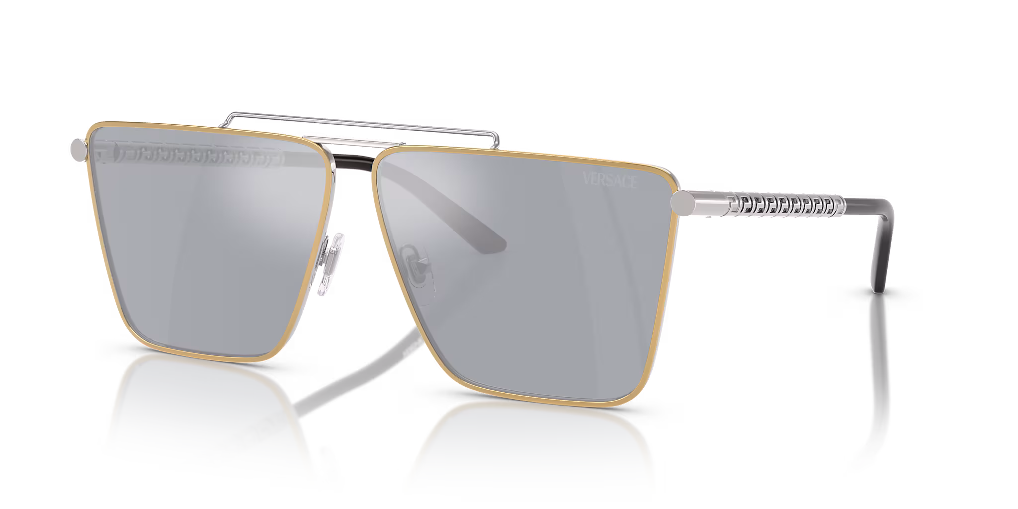Versace 0VE2266 15141U Sunglasses Gold And Silver 64mm Men