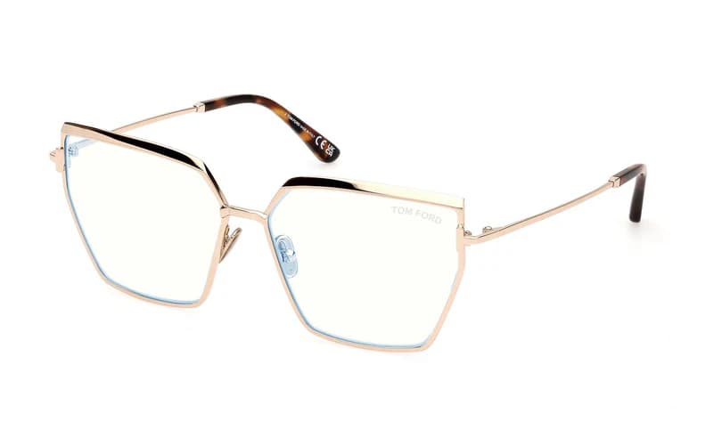 Tom Ford FT5946B 028 Eyeglasses Shiny Rose Gold 57mm Women