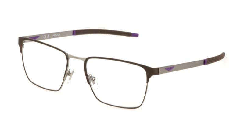 Police VPLG79M 8BMY Eyeglasses Matte Satin Palladium 56mm Men