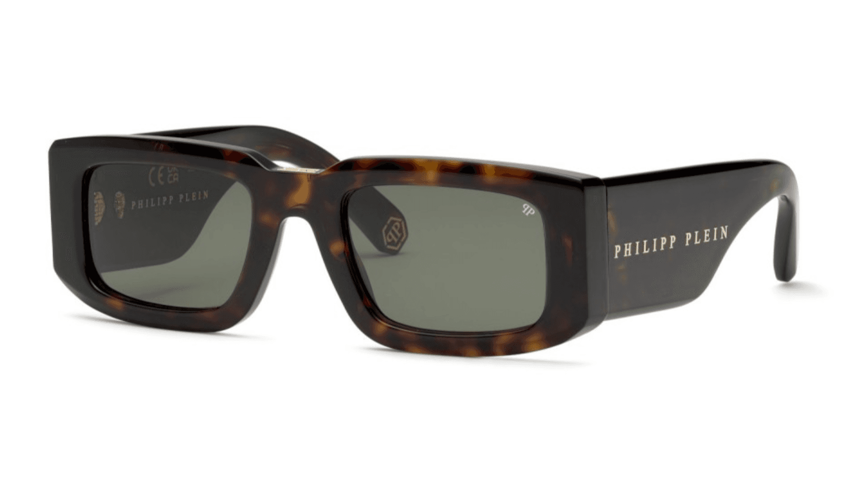 Philipp Plein SPP149V 0722 Sunglasses Shiny Havana 54mm Men