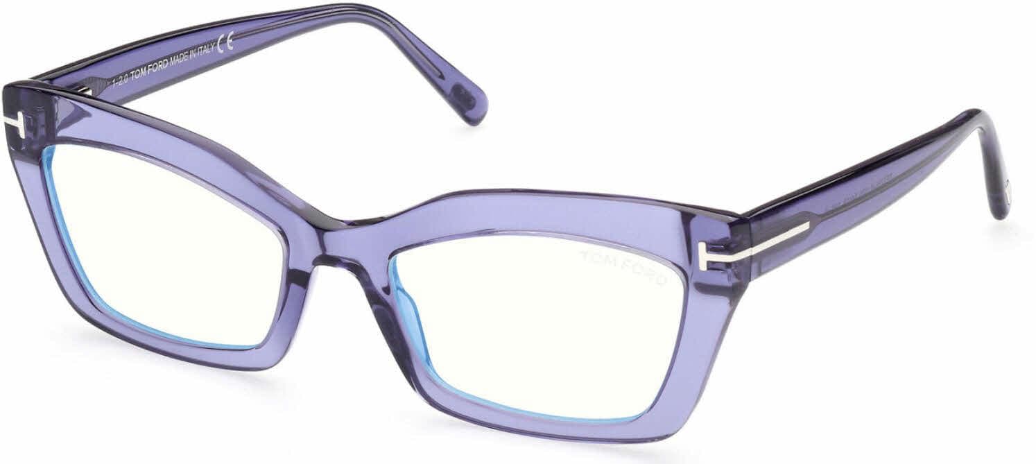 Tom Ford FT5766B 078 Eyeglasses Shiny Lilac 54mm Women