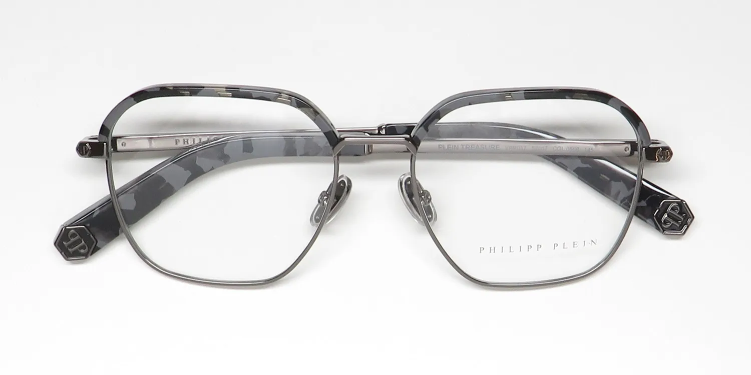 Philipp Plein Vpp017 Plein Treasure 0568 Eyeglasses Grey 52mm Unisex 2