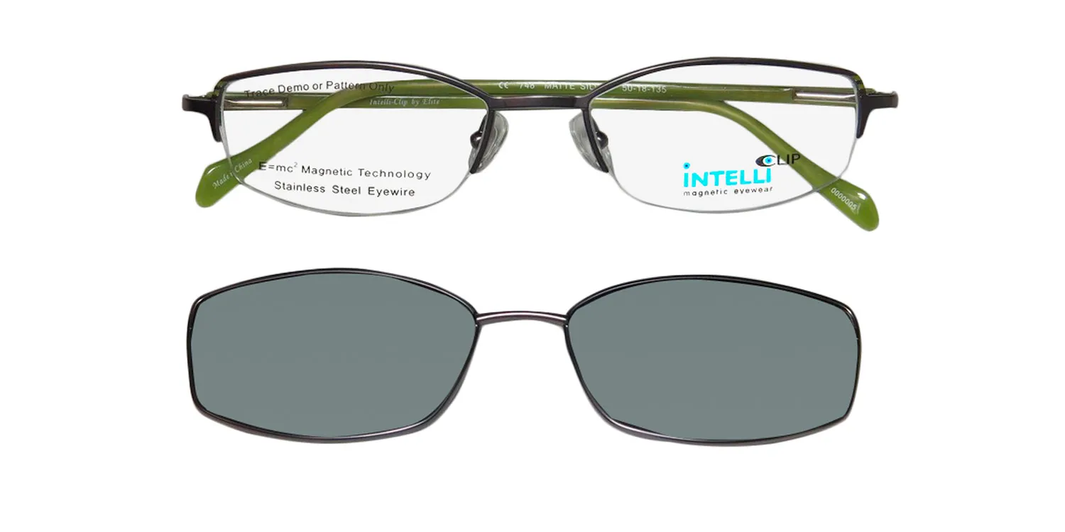 Elite Eyewear 748 matte silver Eyeglasses Matte Silver 50mm Unisex 3