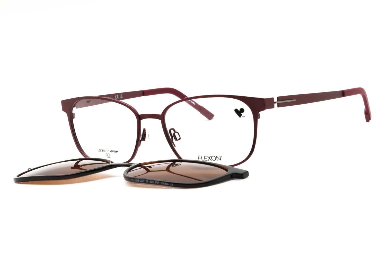 Flexon FLX1008MAG-SET 620 Eyeglasses Matte Cherry 56mm Men