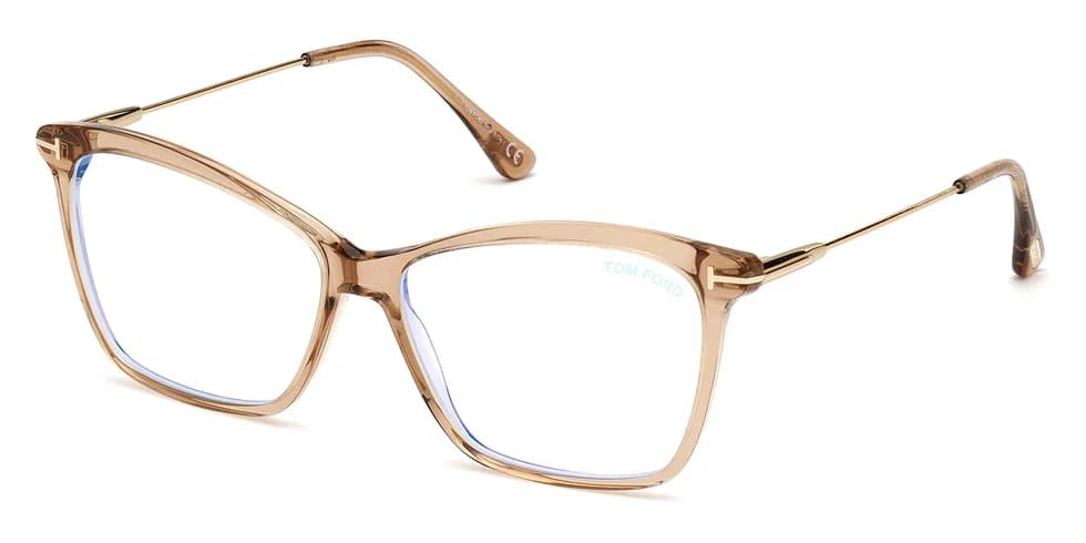 Tom Ford FT5687B 045 Eyeglasses Shiny Light Brown 56mm Women