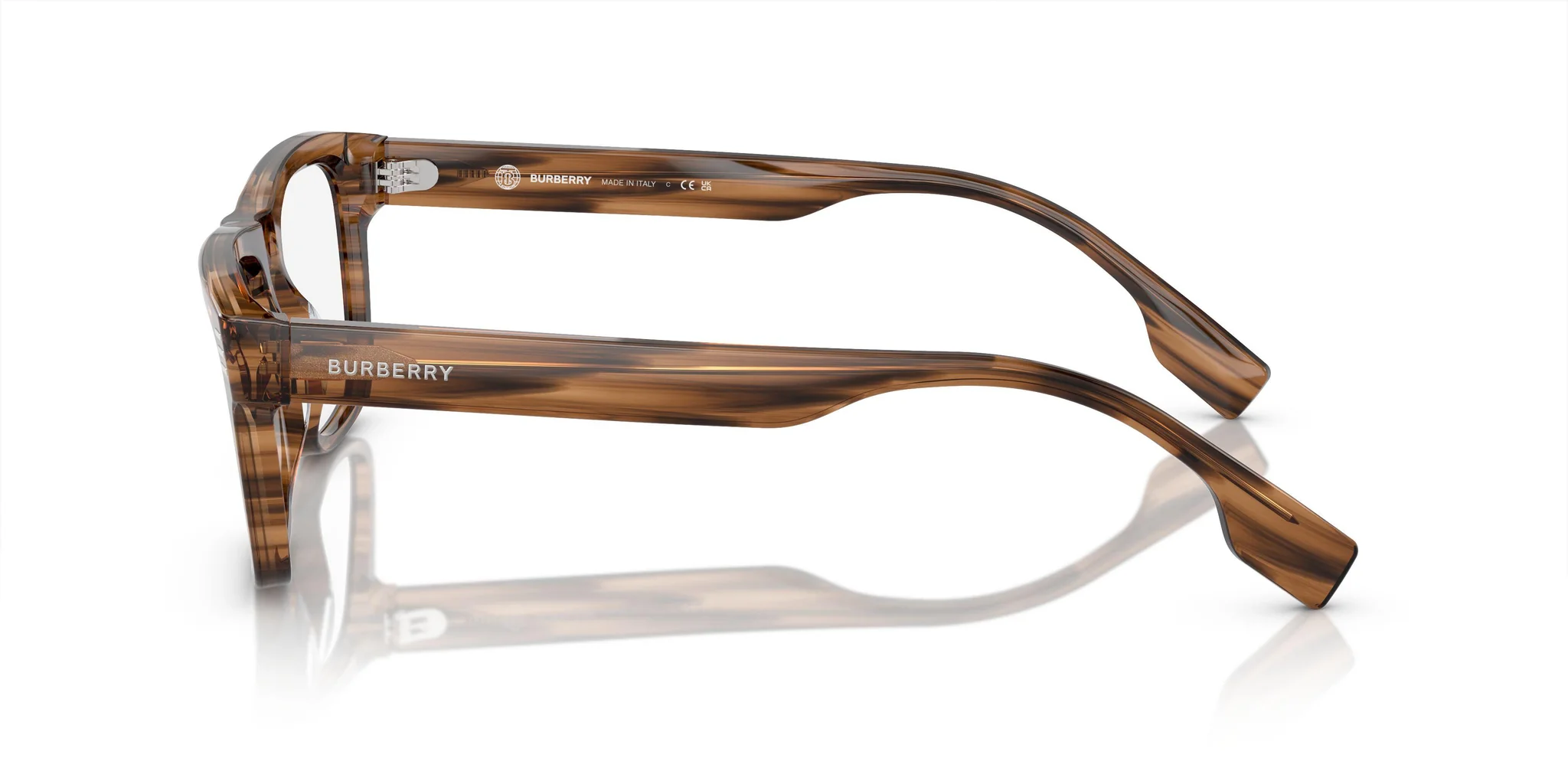Burberry 0BE2387F 4096 Eyeglasses Transparent Brown Horn 55mm Men 3