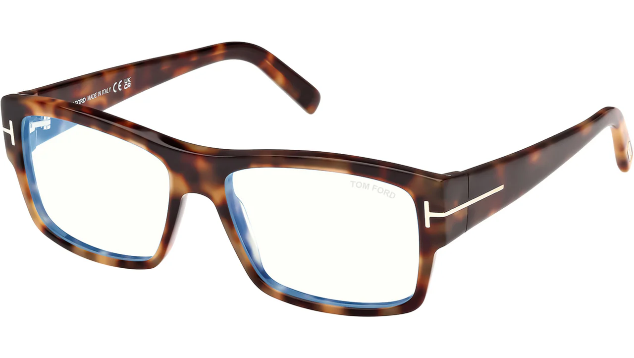 Tom Ford FT5941B 053 Eyeglasses Blonde Havana 55mm Men