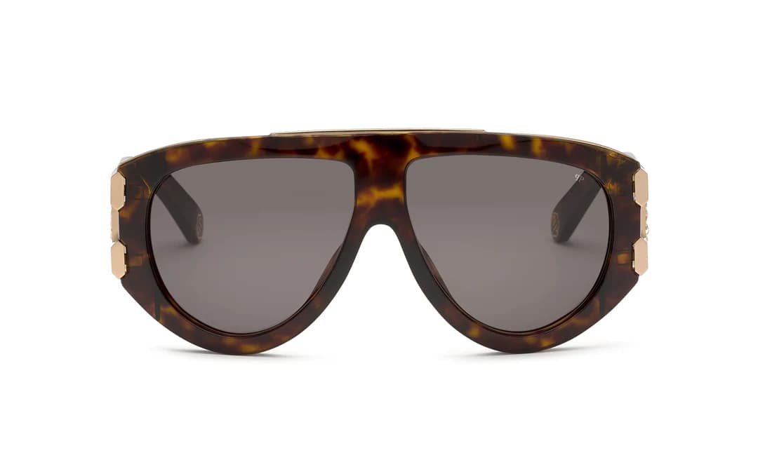 Philipp Plein SPP127V 722 Sunglasses Shiny Havana 60mm Unisex 2