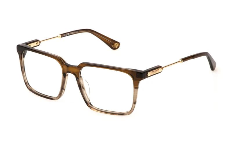 Police VPLN28 0AEX Eyeglasses Streaked Fading Ochre 53mm Men
