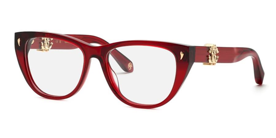 Roberto Cavalli VRC045 0954 Eyeglasses Shiny Dark Burgundy 54mm Women