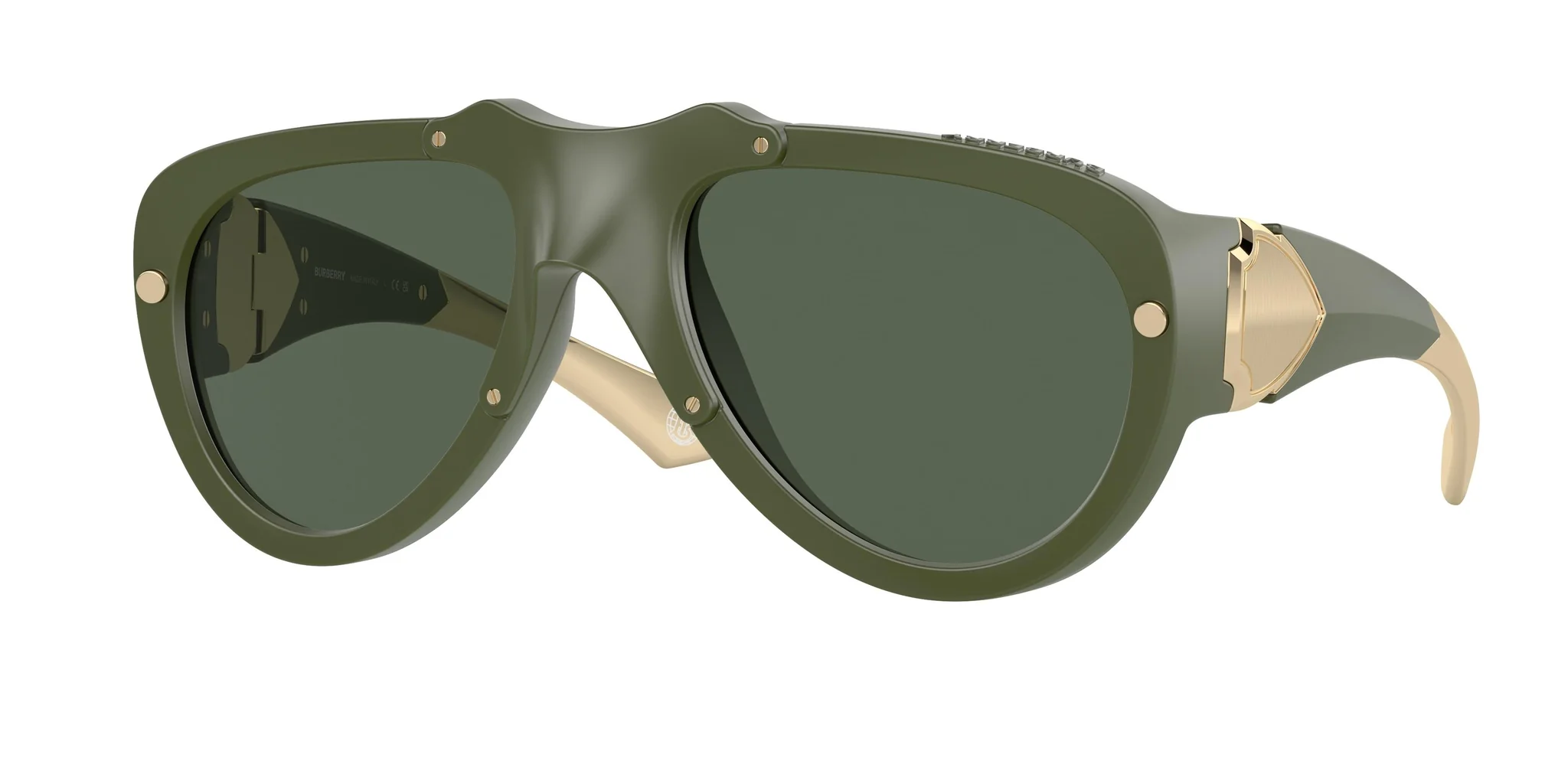 Burberry 0BE4433U 413871 Sunglasses Green Rubber 57mm Unisex