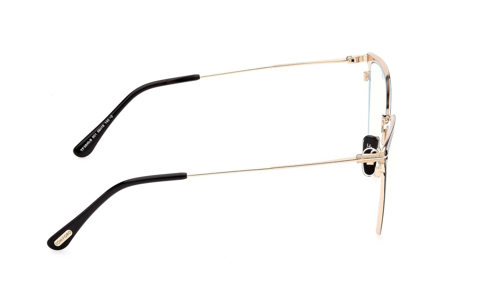 Tom Ford FT5840B 001 Eyeglasses Shiny Black 56mm Women 5