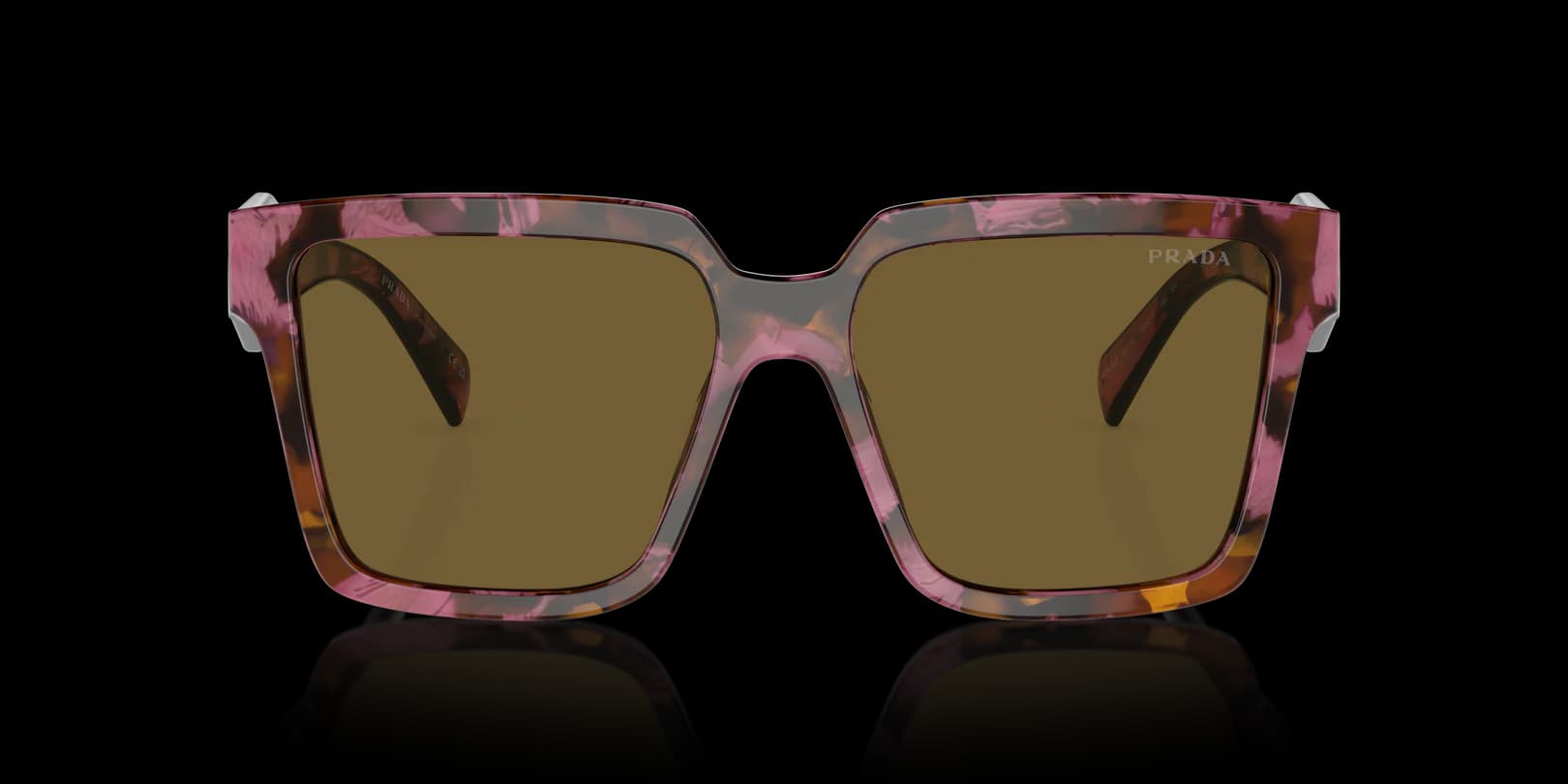 Prada SPR24Z 18N-01T Sunglasses Cognac Begonia Tortoise 56mm Unisex 2