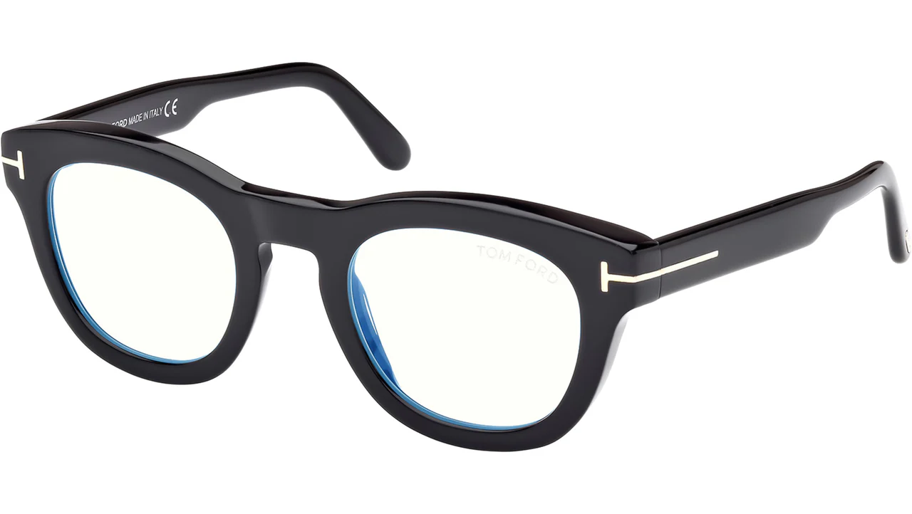 Tom Ford FT5873B 001 Eyeglasses Shiny Black 49mm