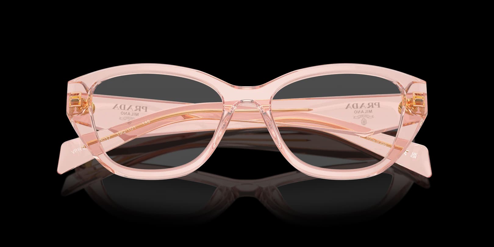 Prada 0PR 21ZV 19Q1O1 Eyeglasses Transparent Peach 53mm Women 5