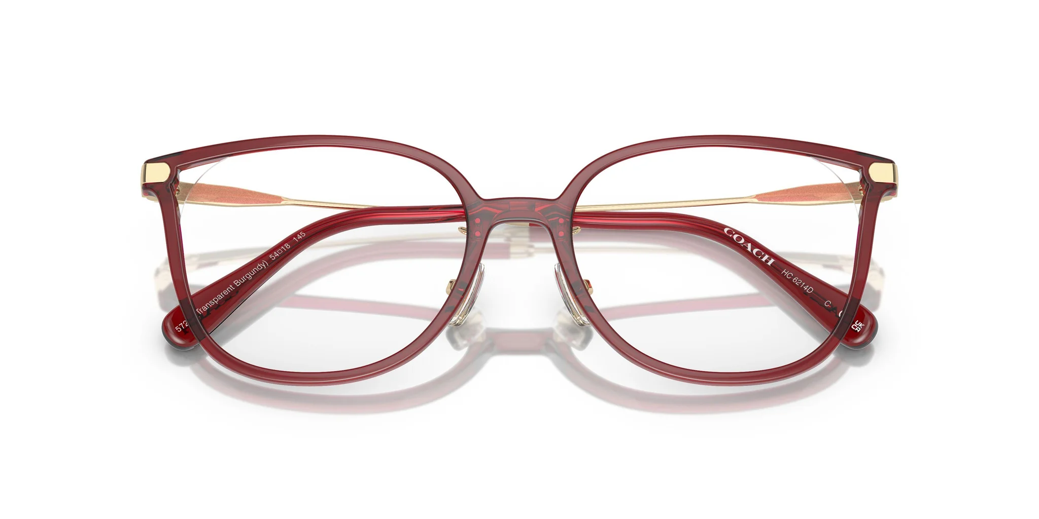 Coach 0HC6214D 5721 Eyeglasses Transparent Burgundy 55mm Women 5