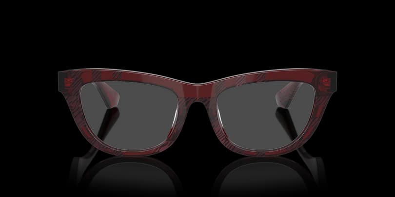 Burberry 0BE2406U 4115 Eyeglasses Transparent Red Checkered 50mm Women 2