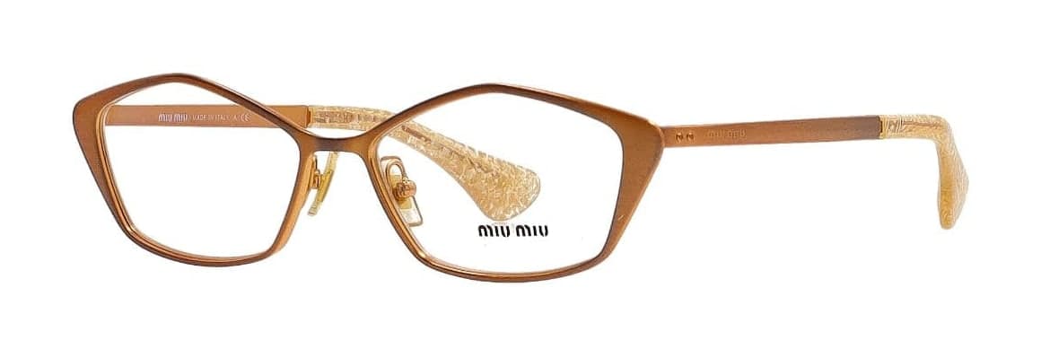Miu Miu VMU53L LAE-1O1 Eyeglasses Gold Tone 52mm Women