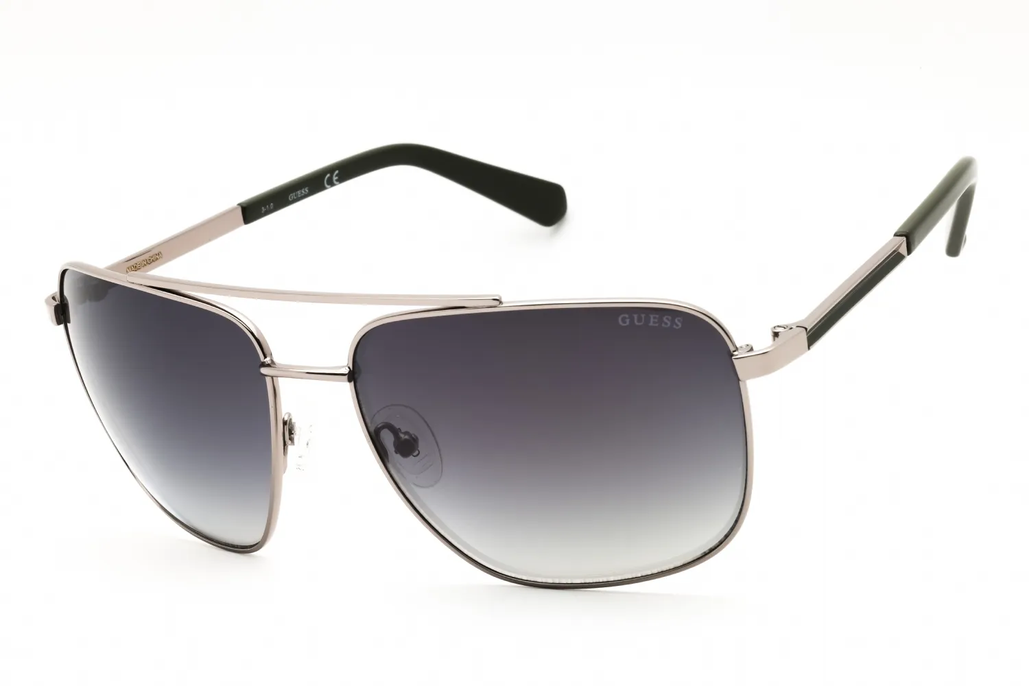 Guess GU00014 10Q Sunglasses Shiny Light Nickeltin 61mm Men