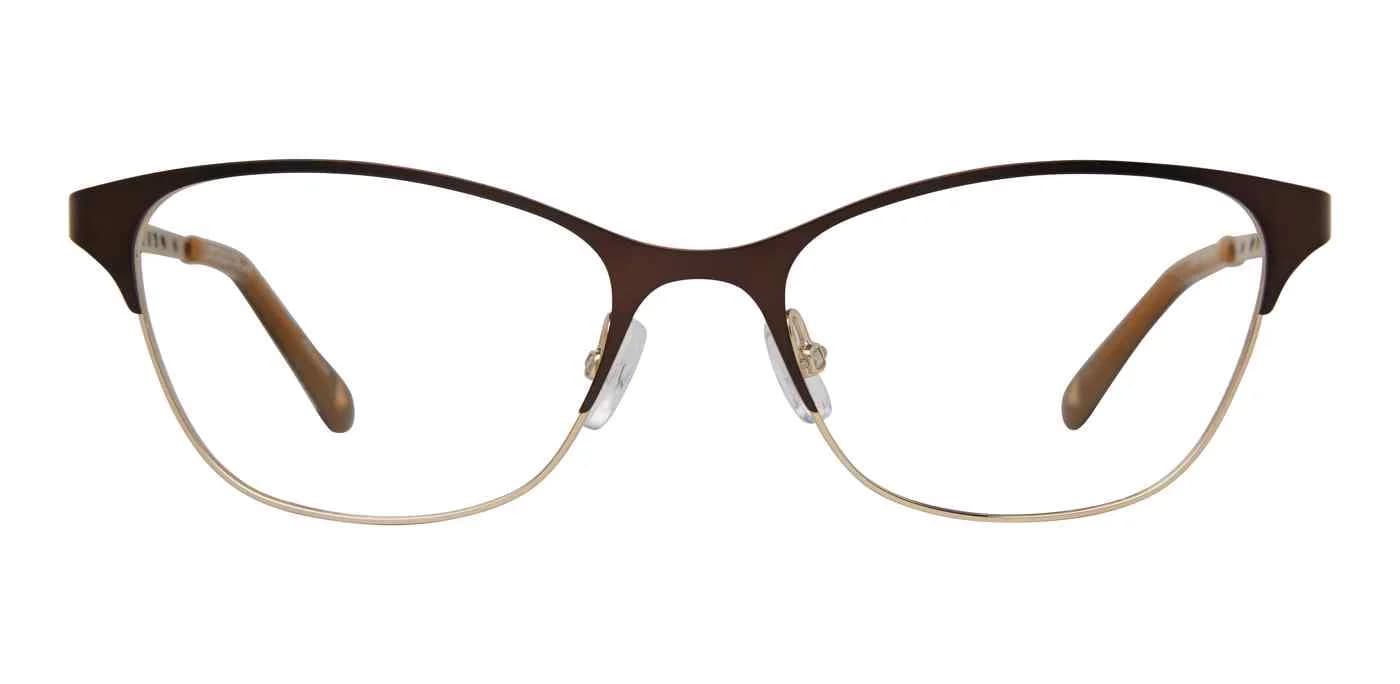 Liz Claiborne L 465 0UFM Eyeglasses Matte Brown Gold 51mm Women 2