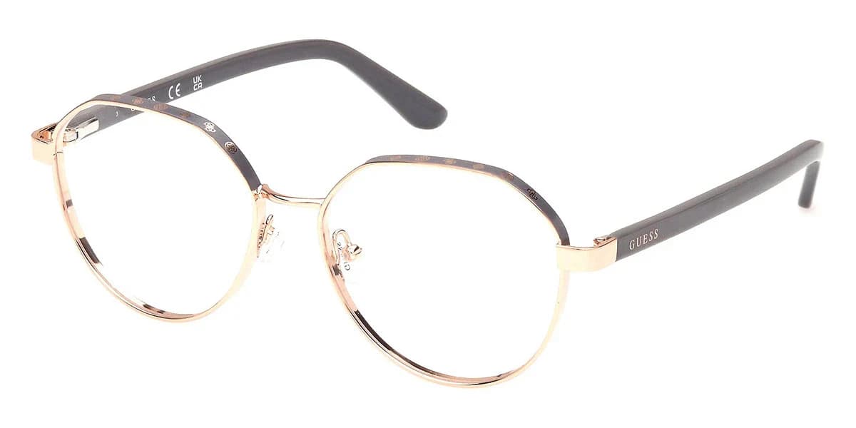 Guess GU50124 028 Eyeglasses Shiny Rose Gold 51mm