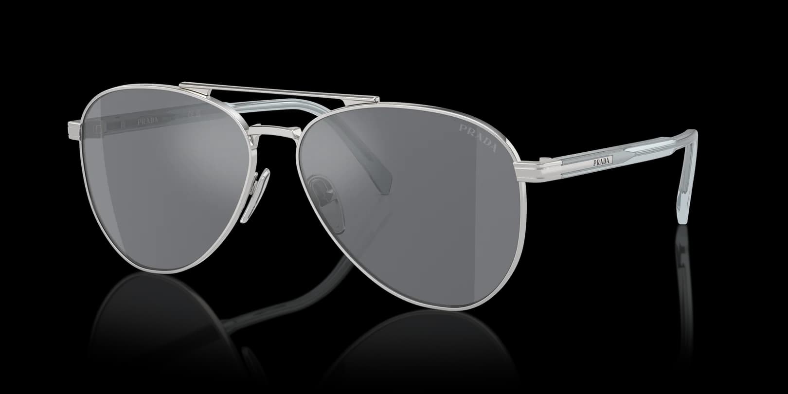 Prada 0PR A58S 1BC175 Sunglasses Silver 61mm Men