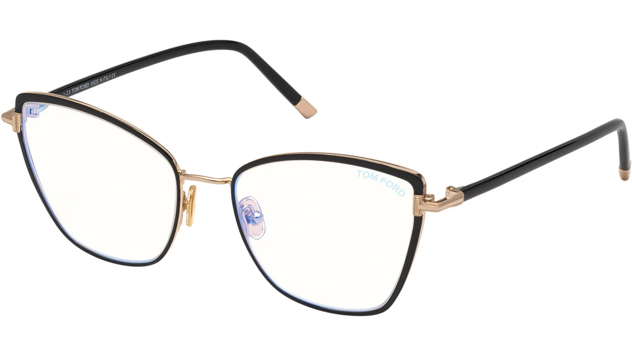 Tom Ford FT5740B 001 Eyeglasses Shiny Black 54mm Women