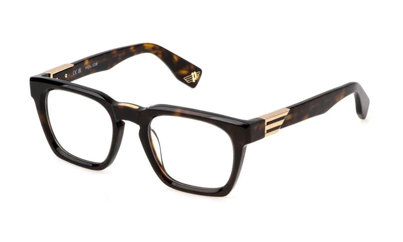 Police VPLN64M 0706 Eyeglasses Shiny Havana 51mm Men